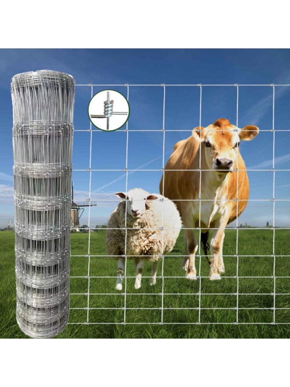 Durable 4ft x 164ft Galvanized Wire Fencing for Goats, Sheep & Deer - Heavy-Duty